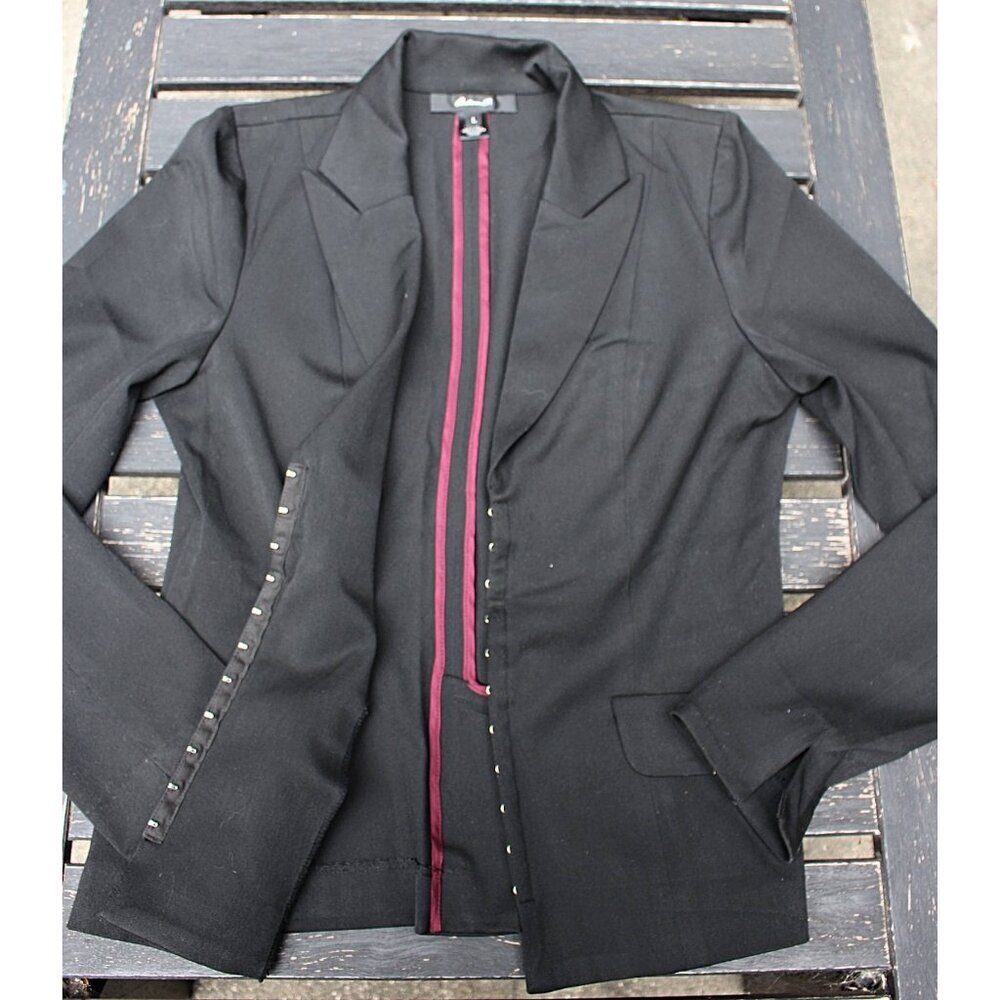 Arden B - Corset Blazer, Gothic Hook & Eye Ponte Knit - Black, sz Large